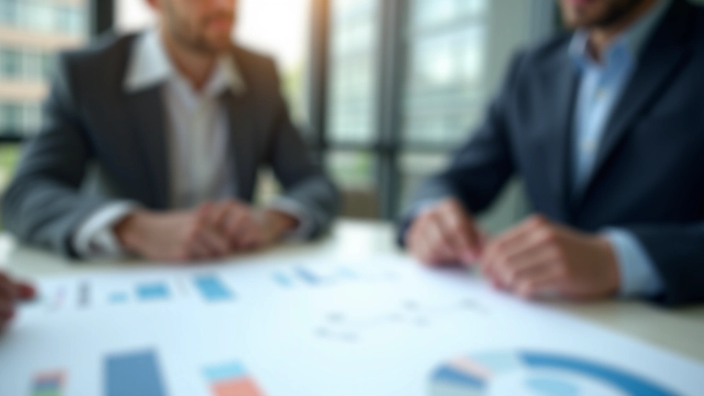 Geschäftsleute diskutieren Szenarien anhand von Prognose-Charts