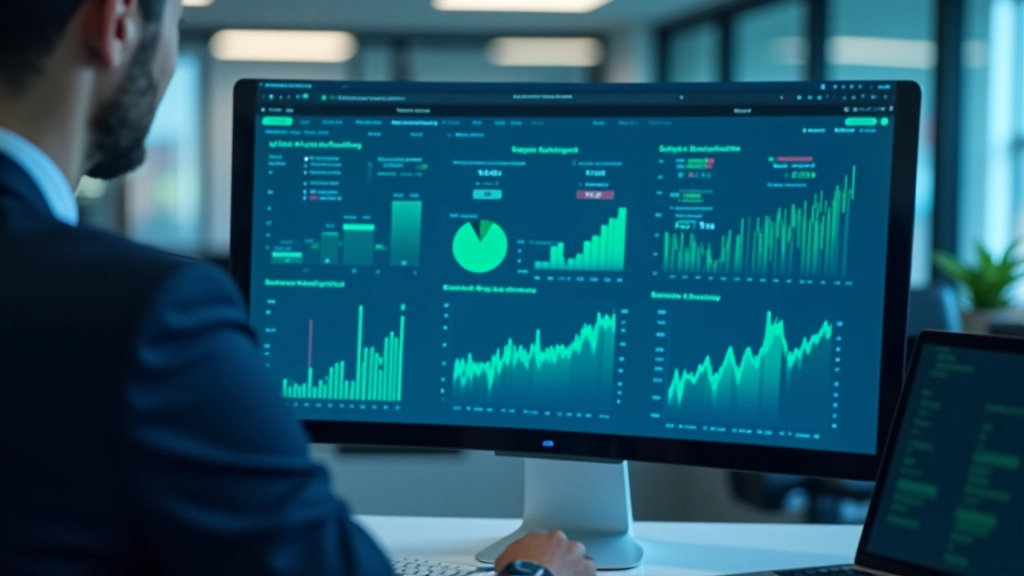 Statistikdashboard mit Wirtschaftsdaten und Graphen auf Monitor